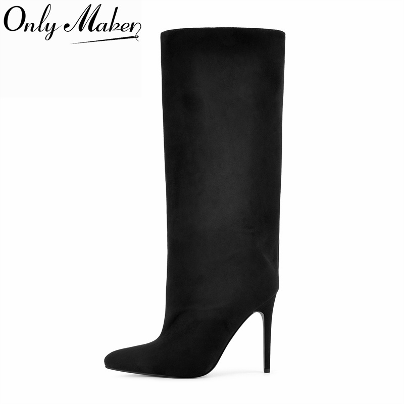 Formal Dress - Onlymaker Sepatu Bot Setinggi Lutut Suede
