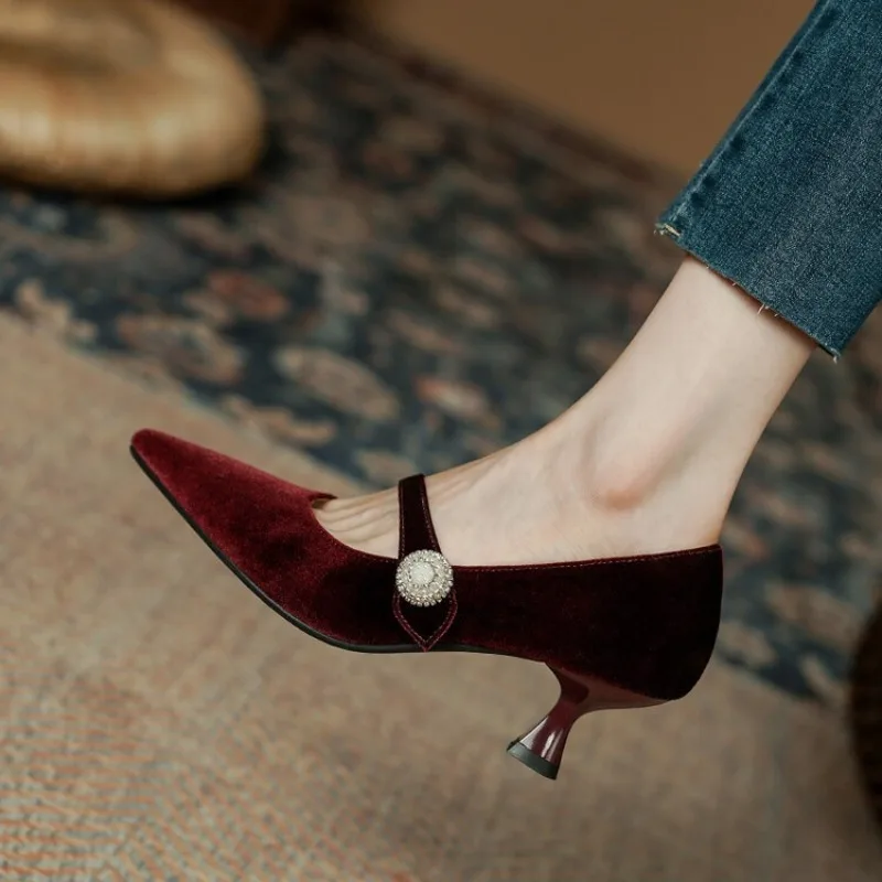Womens Heels - Sepatu Mary Jane Wanita Vintage Berwarna