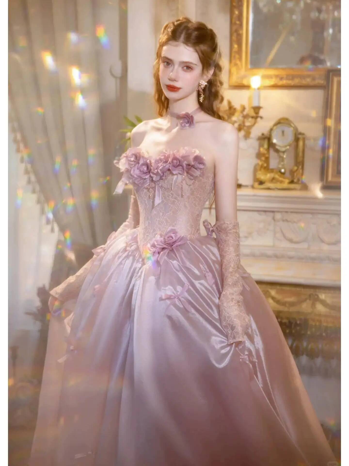 Formal Dress - Gaun Pesta Putri Vintage Dusty Pink