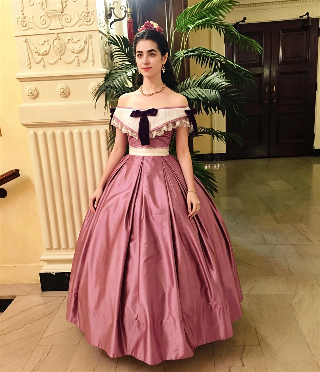 Evening Gown - Gaun Wanita Bangsawan Era Victoria Retro,