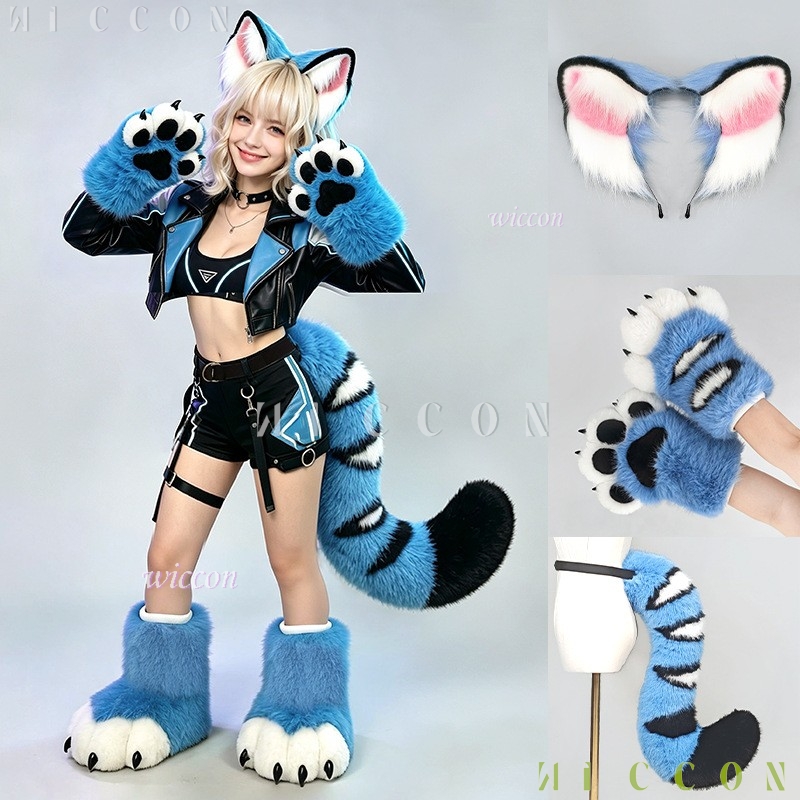 Formal Dress - Set Telinga dan Ekor Fursuit Harimau