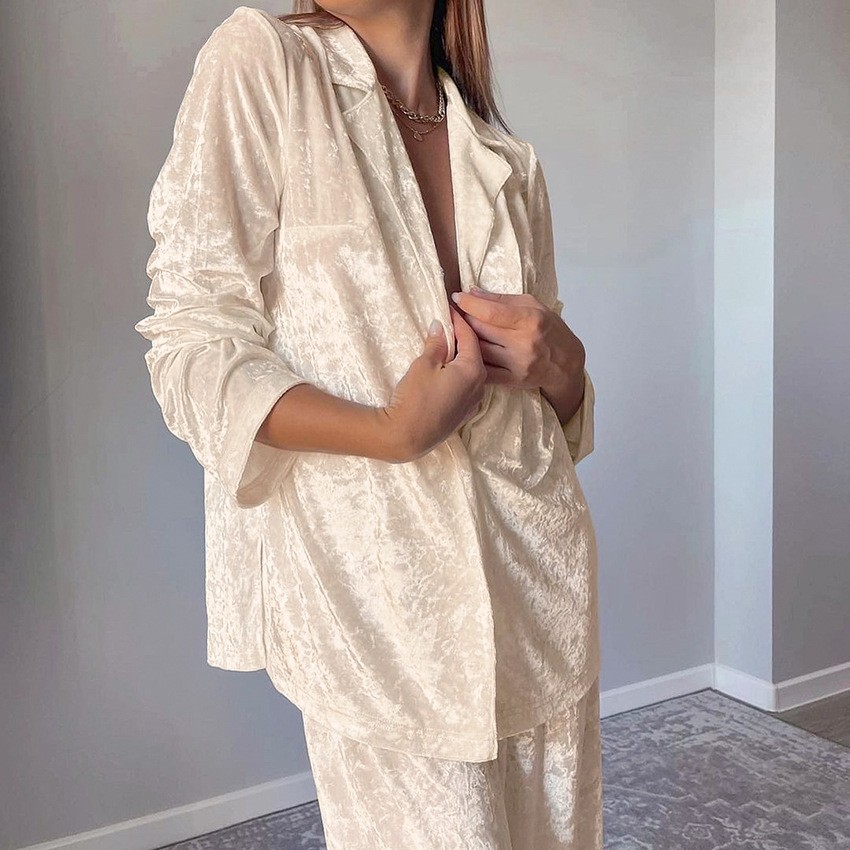 Womens Blazer - Piyama Lounge Pj Nightwear Velvet Blazer