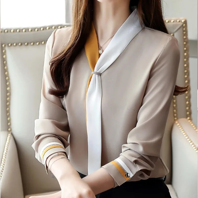 Silk Blouse - Kemeja kantor lengan panjang musim gugur