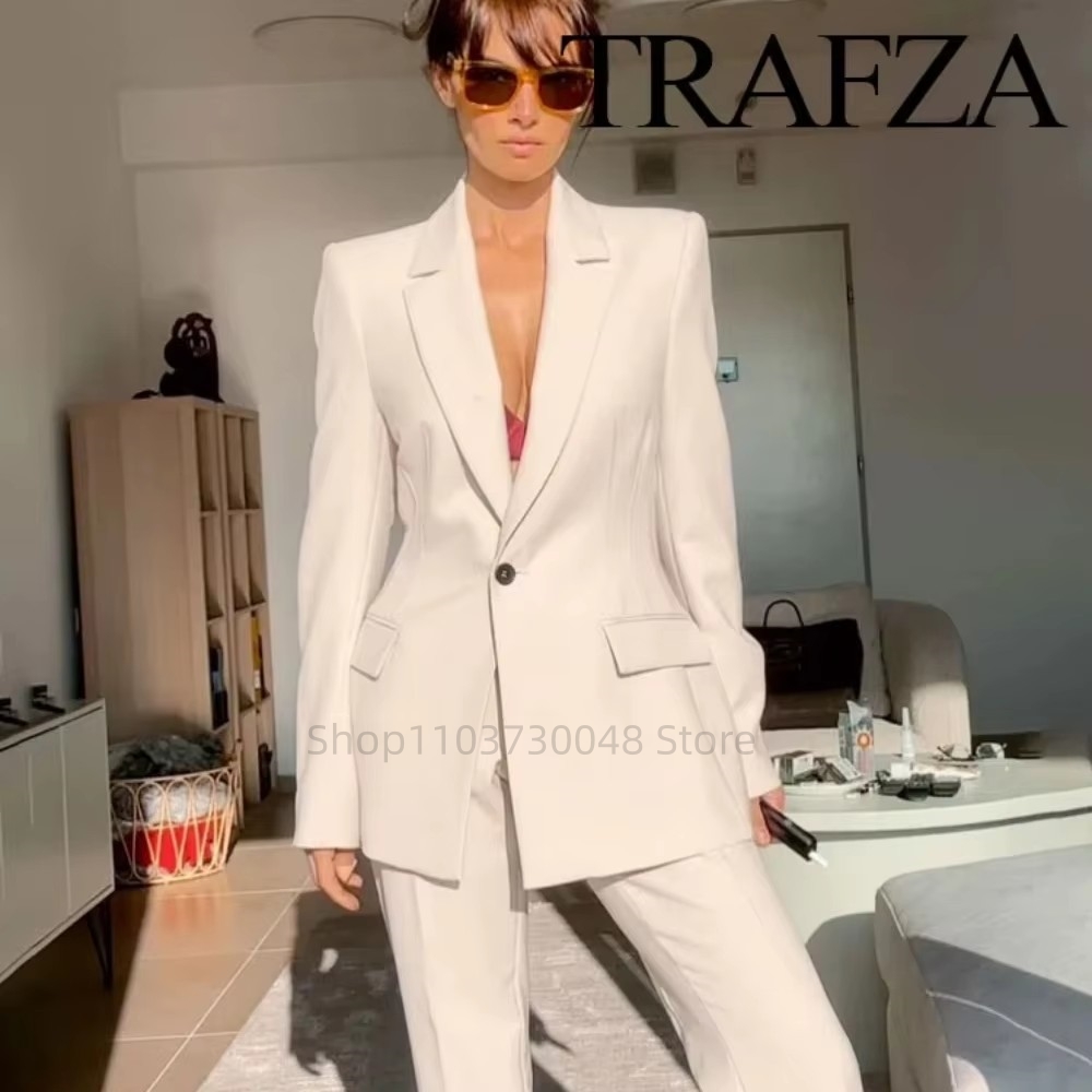 Women'S Red Formal Wear - Setelan Blazer dan Celana Wanita Kantoran