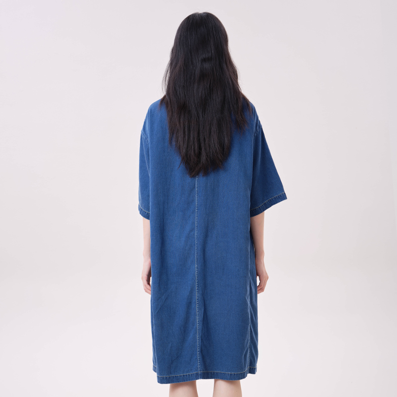 MOVEUP Gaun Denim Lyocell Kera - Midi Dress ulasan dan harga
