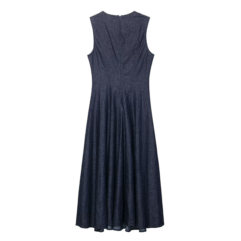 Gaun midi denim retro model sl - Midi Dress ulasan dan harga