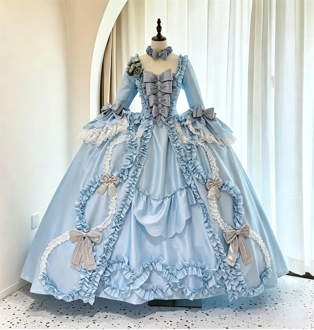 Gaun Biru Rococo Abad 18 A La  - Evening Gown ulasan dan harga