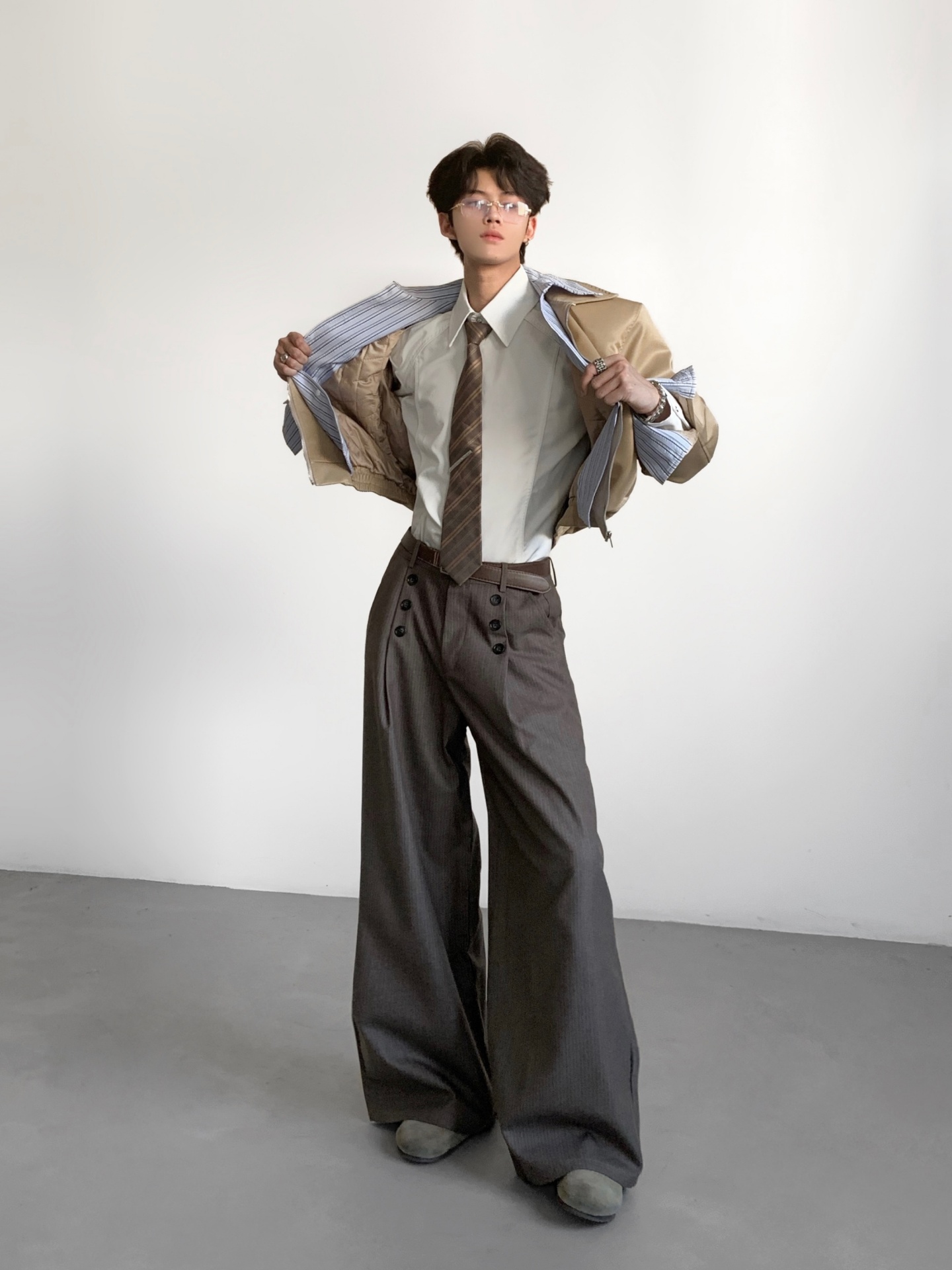 Celana Panjang Kasual Bergaris - Tailored Trouser Wide ulasan dan harga
