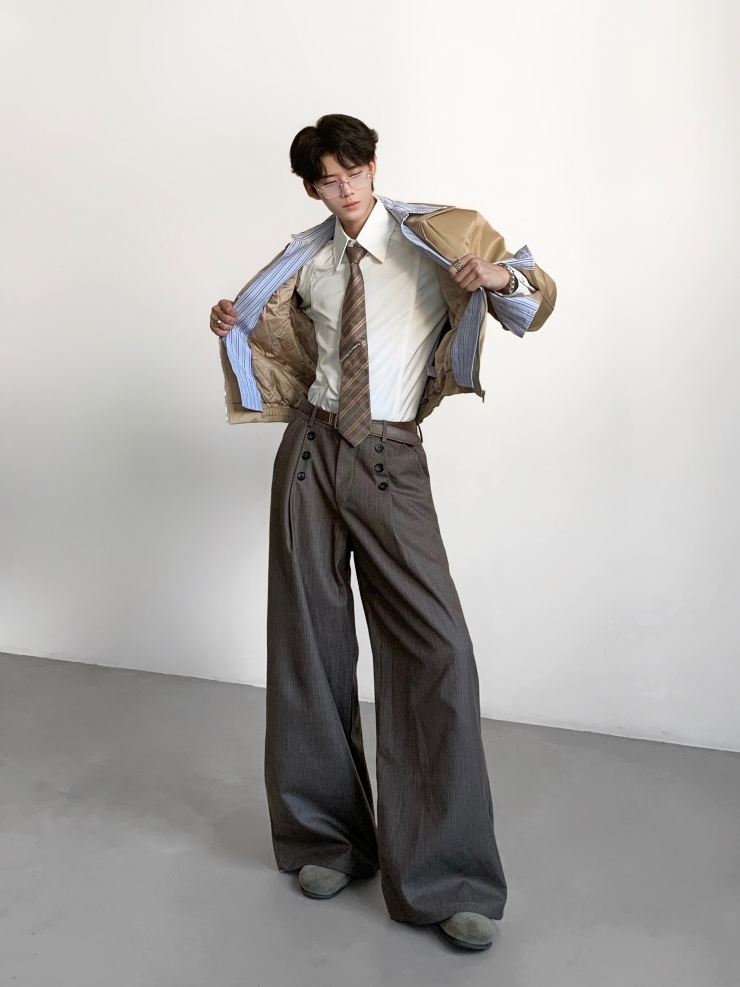 Celana Panjang Kasual Bergaris - Tailored Trouser Wide ulasan dan harga
