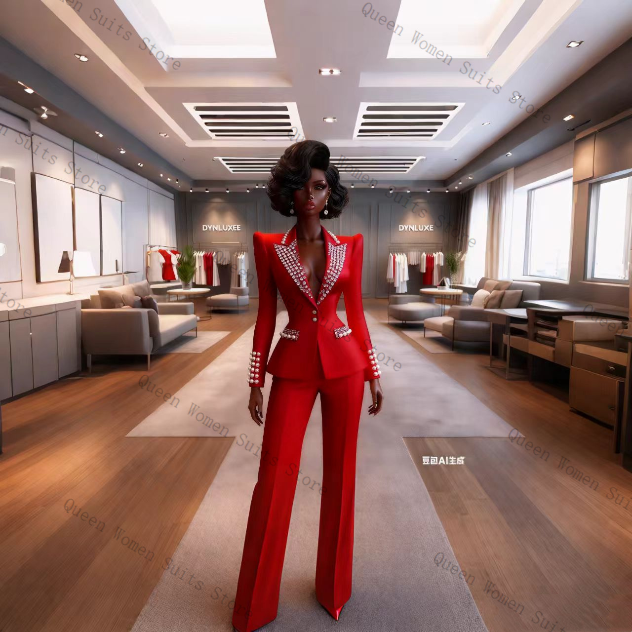 Setelan Celana Wanita Mutiara  - Women'S Red Formal Wear ulasan dan harga