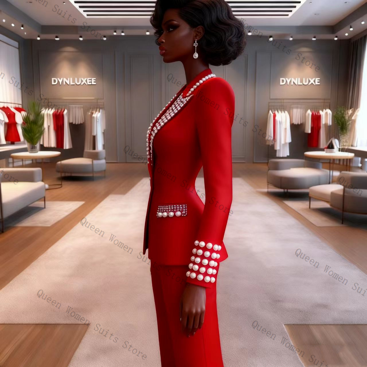 Setelan Celana Wanita Mutiara  - Women'S Red Formal Wear ulasan dan harga