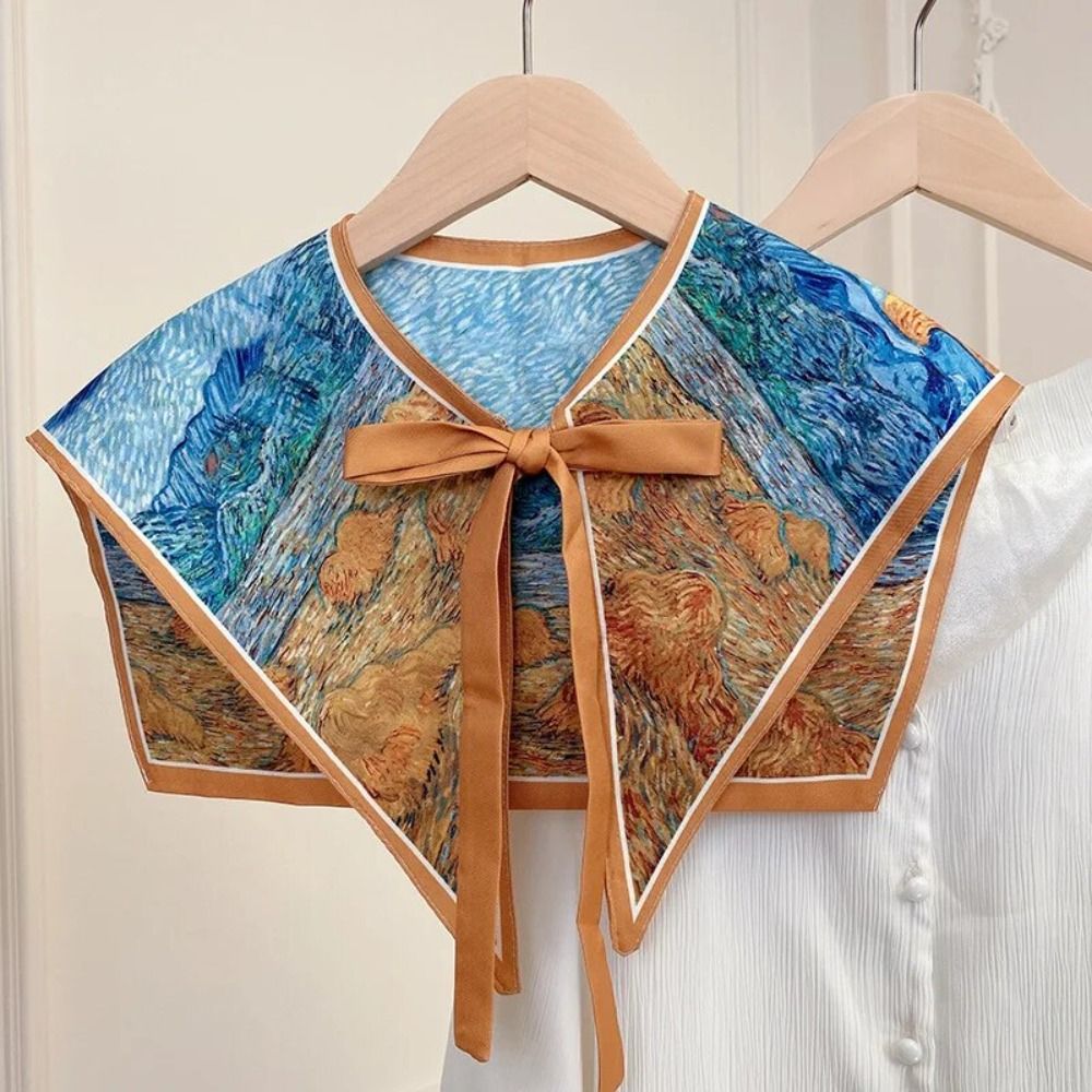 Kemeja pola bunga kerah palsu  - Silk Blouse ulasan dan harga