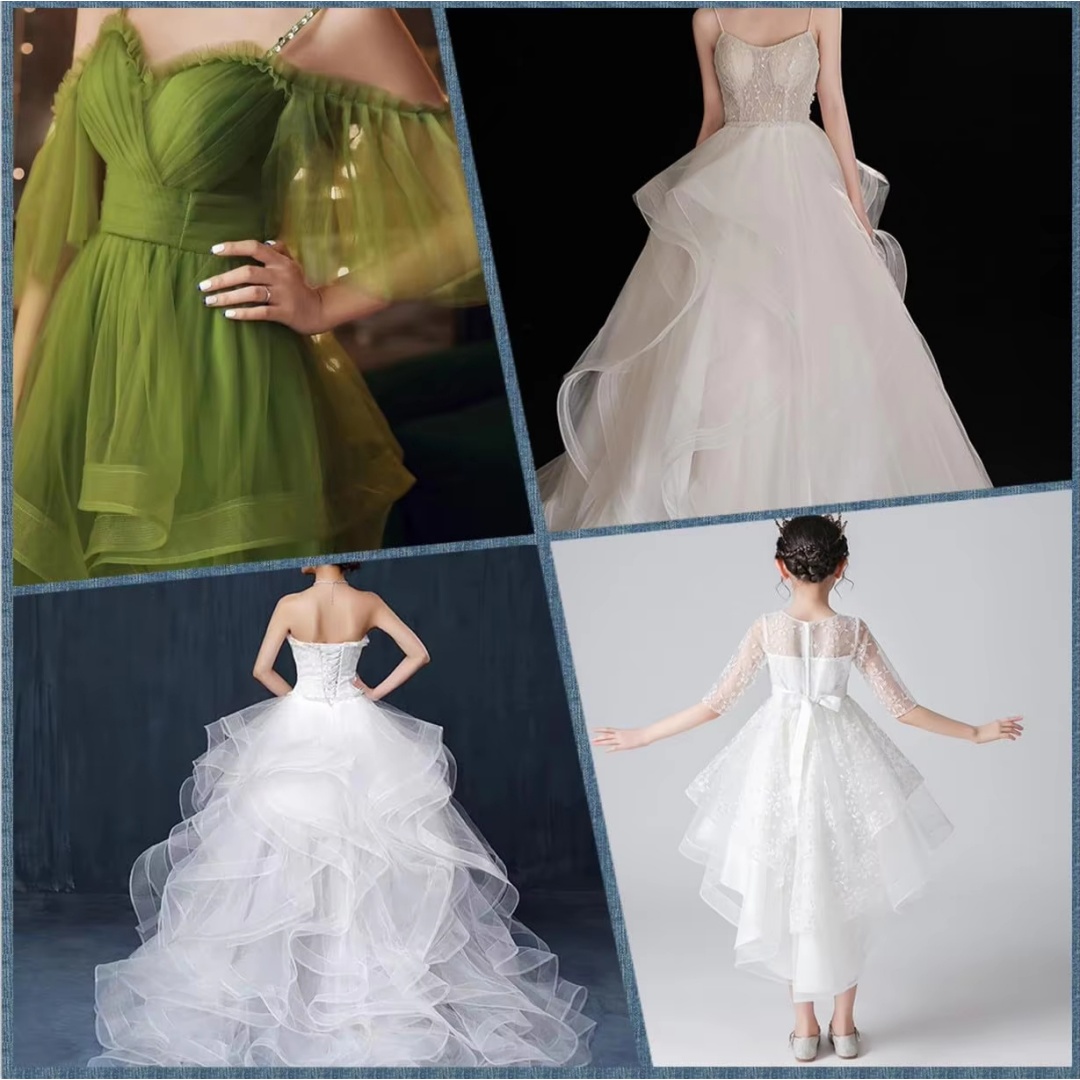 Pita Jaring Crinoline Bulu Kud - Wedding Dress ulasan dan harga