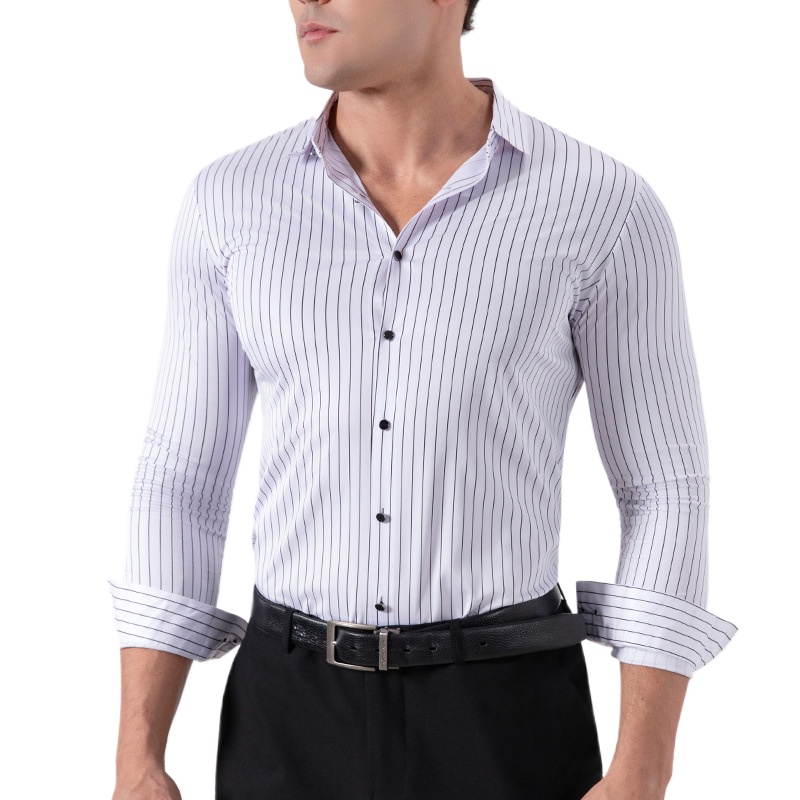 Kemeja Pria Retro Bergaris Ant - Formal Dress ulasan dan harga