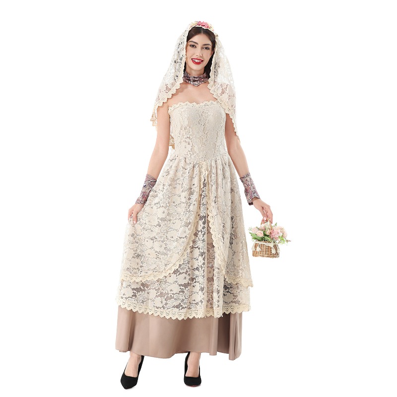 Gaun Maxi Berenda Vintage untu - Lace Dress ulasan dan harga