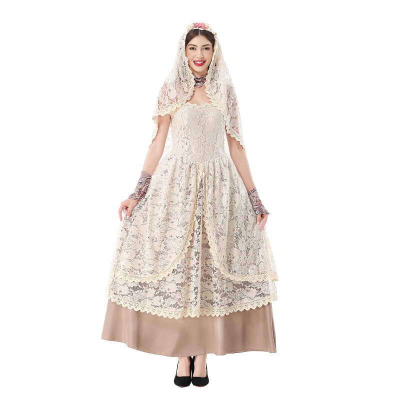 Gaun Maxi Berenda Vintage untu - Lace Dress ulasan dan harga