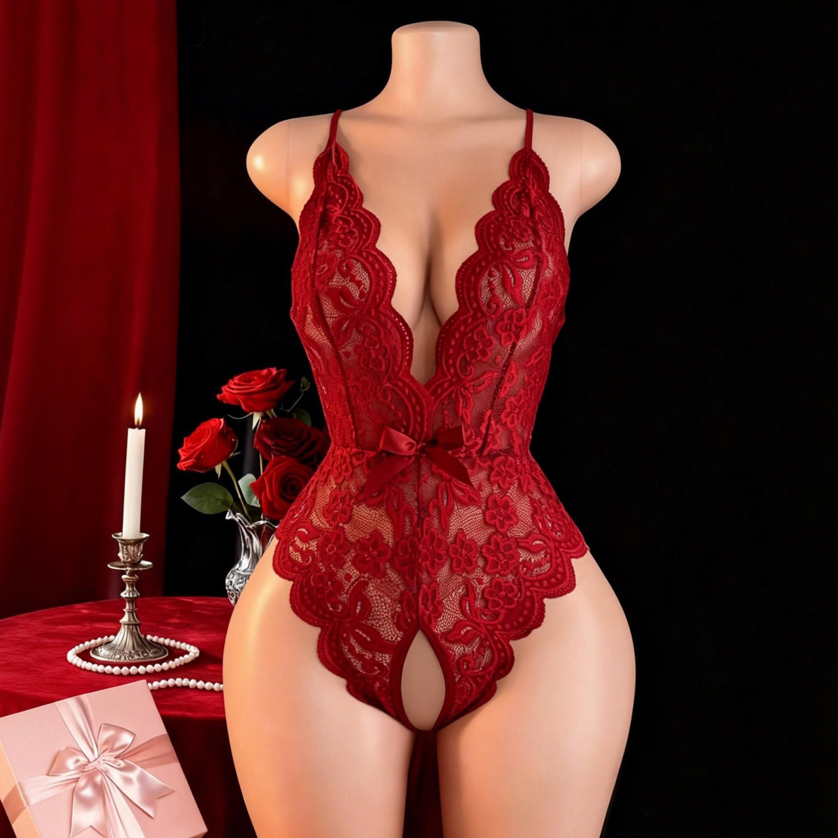 Lingerie Seksi Tanpa Celana Da - Lace Dress ulasan dan harga