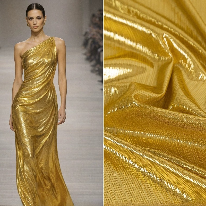 Kain Rajut Bergaris Kuning Kee - Evening Gown ulasan dan harga
