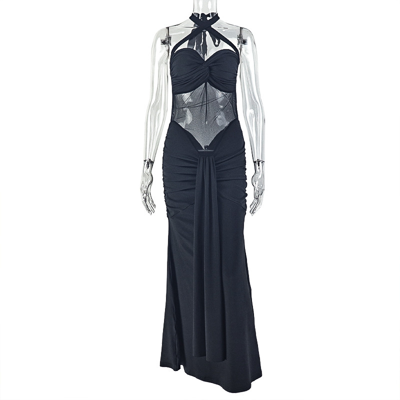 Gaun Bodycon Halter Tanpa Pung - Midi Dress ulasan dan harga