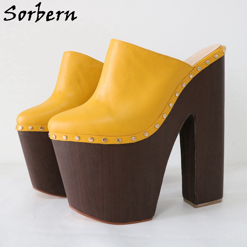 Sepatu Pompa Kuning Jahe Sorbe - Pump Heel Block ulasan dan harga