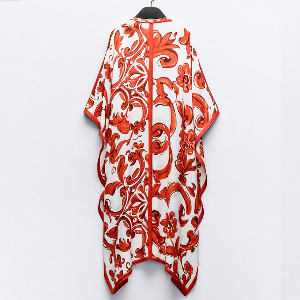 Gaun Panjang Longgar Motif Vin - Women'S Red Formal Wear ulasan dan harga