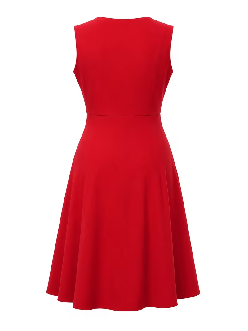 Gaun Midi Pesta Koktail Model  - Women'S Red Formal Wear ulasan dan harga